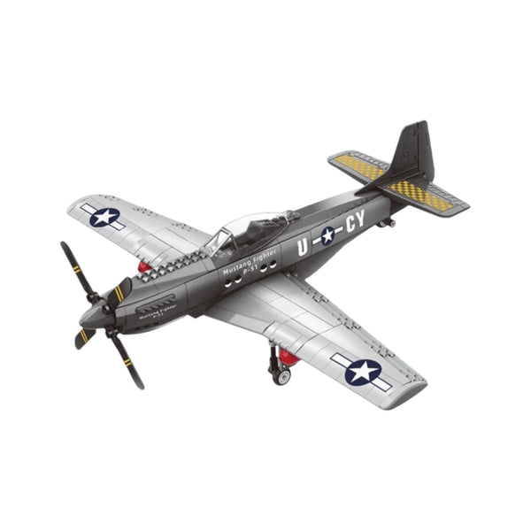 P-51 Mustang Fighter Jet Building Block Set, 258 Pieces | General Jim’s Toys