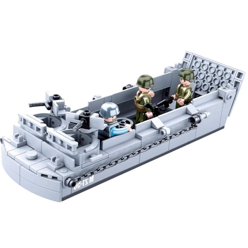 New Special Edition General Jim's WW2
Landing Craft Higgins Boat Building Block Set plus Jeep Vehicle & Figures