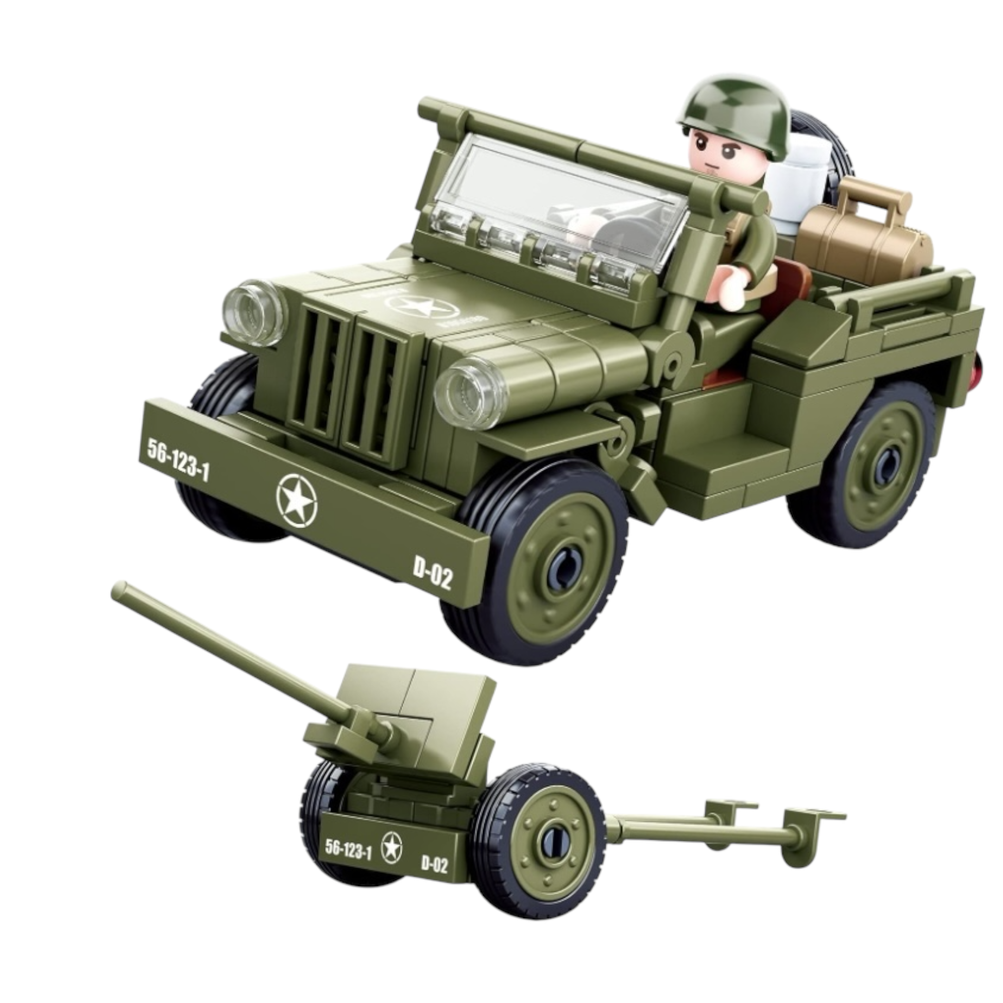 WWII Military Higgins Boat Landing Craft and Vehicle Building Block Set | General Jim's Toys & Bricks | GJ-LCN