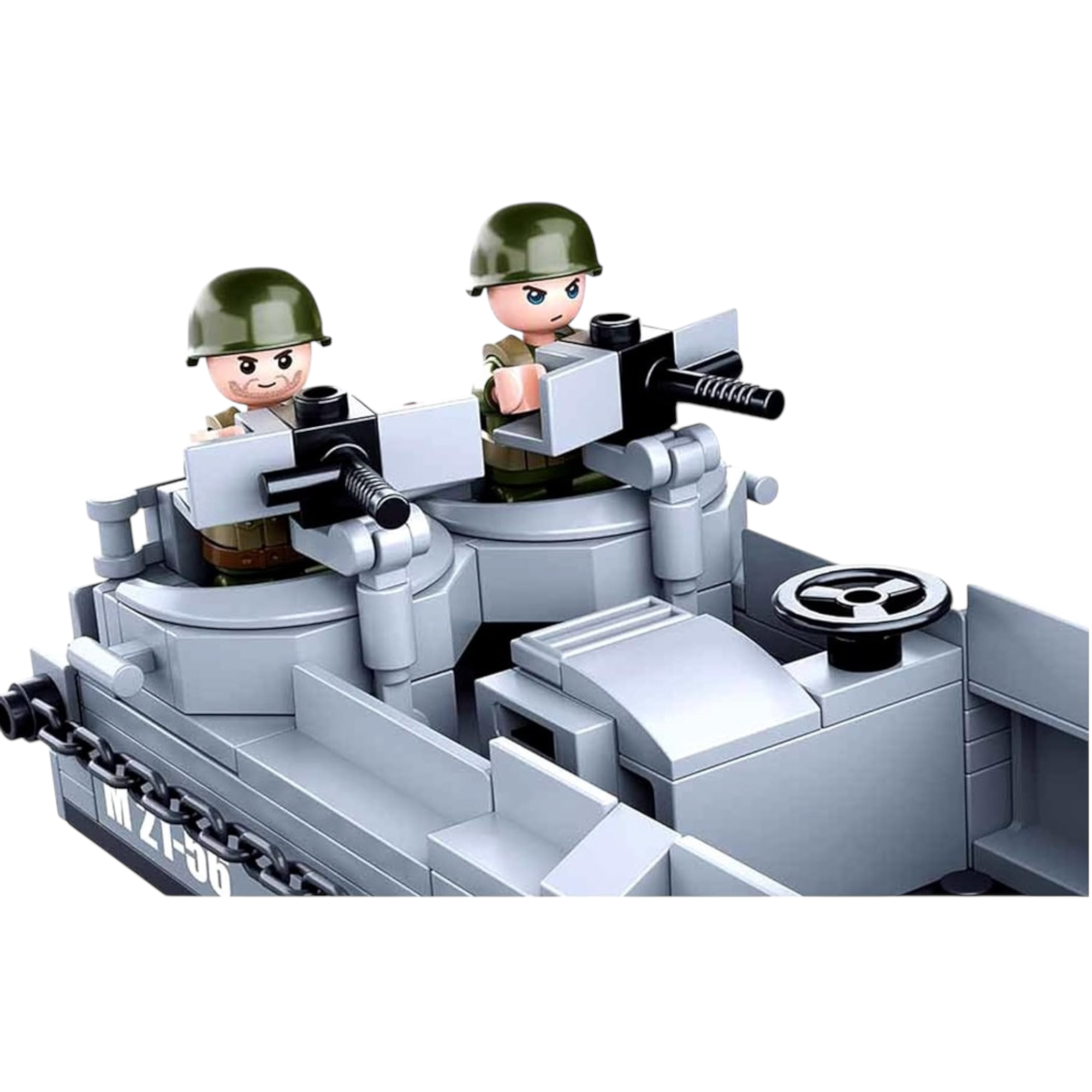 WWII Military Higgins Boat Landing Craft and Vehicle Building Block Set | General Jim's Toys & Bricks | GJ-LCN
