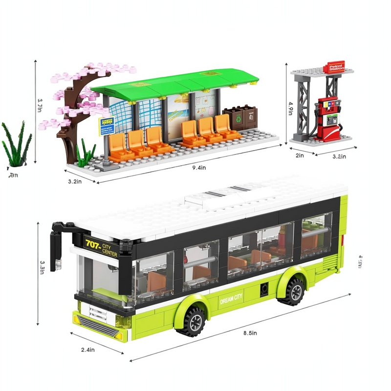 City Bus Urban Transit Building Blocks Set - 415 Pieces