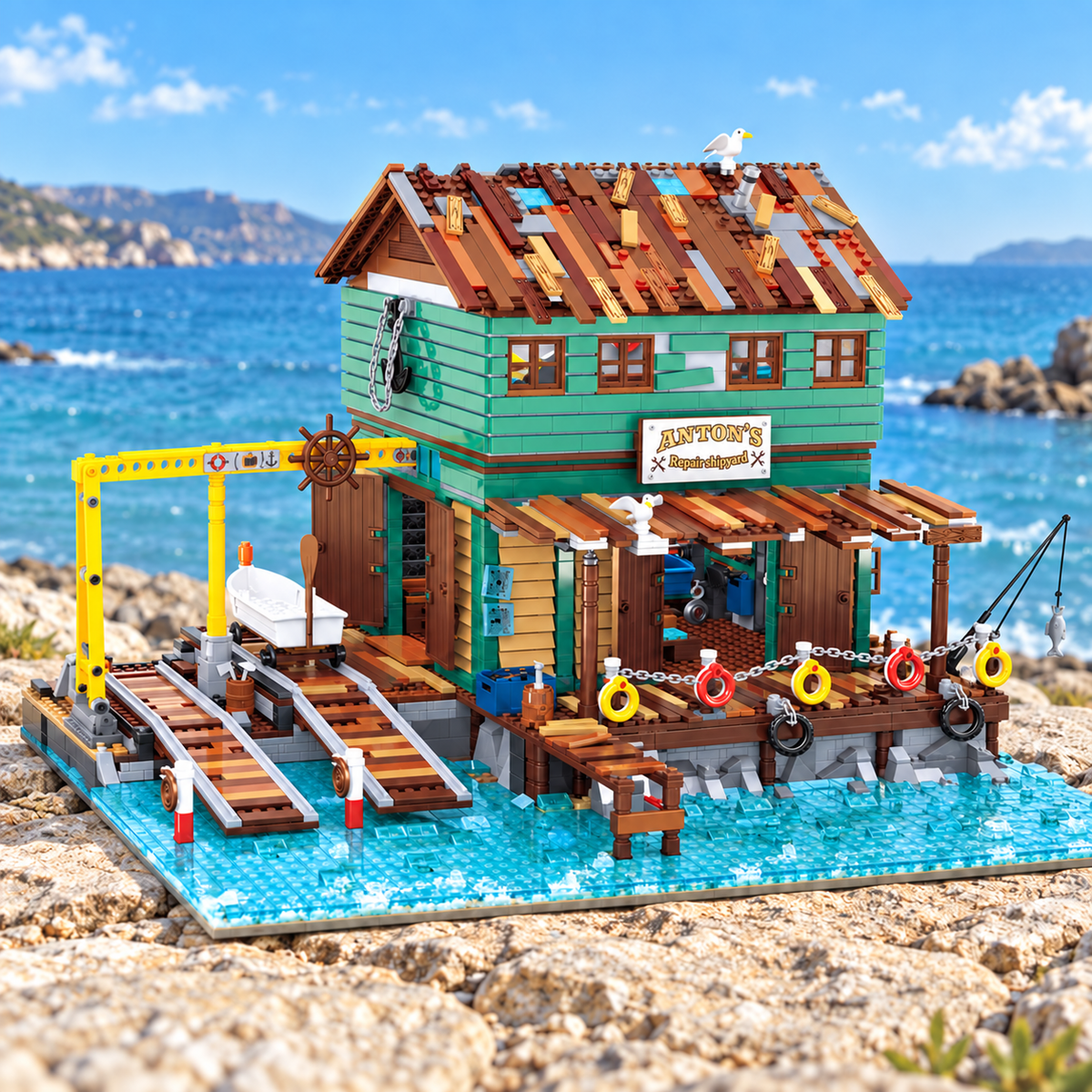 Harbortown Ship Repair Yard Building Block Set | General Jim’s Toys & Bricks | GJ-SRY