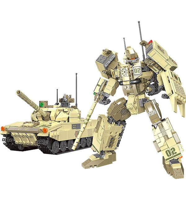 2-in-1 Tank Robot Building Block Brick Set by General Jim's