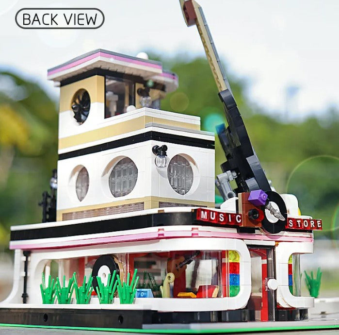 Music Store &amp; Car Wash Street View Building Set | General Jim's Toys & Bricks | GJ-MCWS