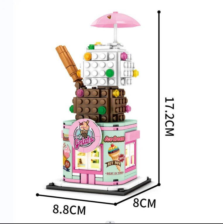 Gelato Ice Cream Shop Building Blocks Set | General Jim’s Toys & Bricks | GJ-GS