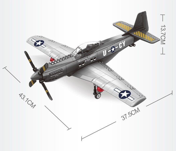 OPEN BOX P-51 Mustang Building Blocks Toy Set