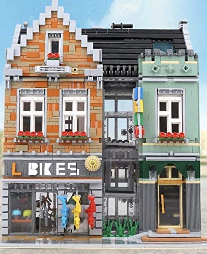 Open Box The Bike Shop Streetview Modular City Building Blocks Set | General Jim's Toys