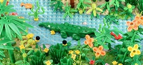 Open Box | Tropical Rainforest Trees, Plants, and Rocks Botanical Building Blocks Set