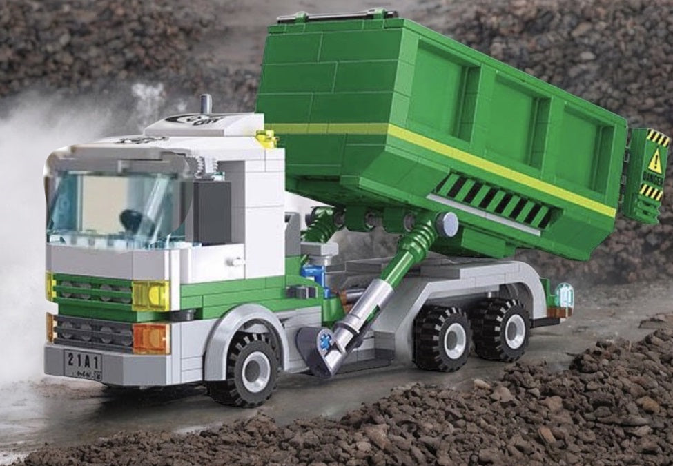Roll-Off Skip Loader Dump Truck Building Block Set | General Jim's Toys & Bricks | GJ-GWSL