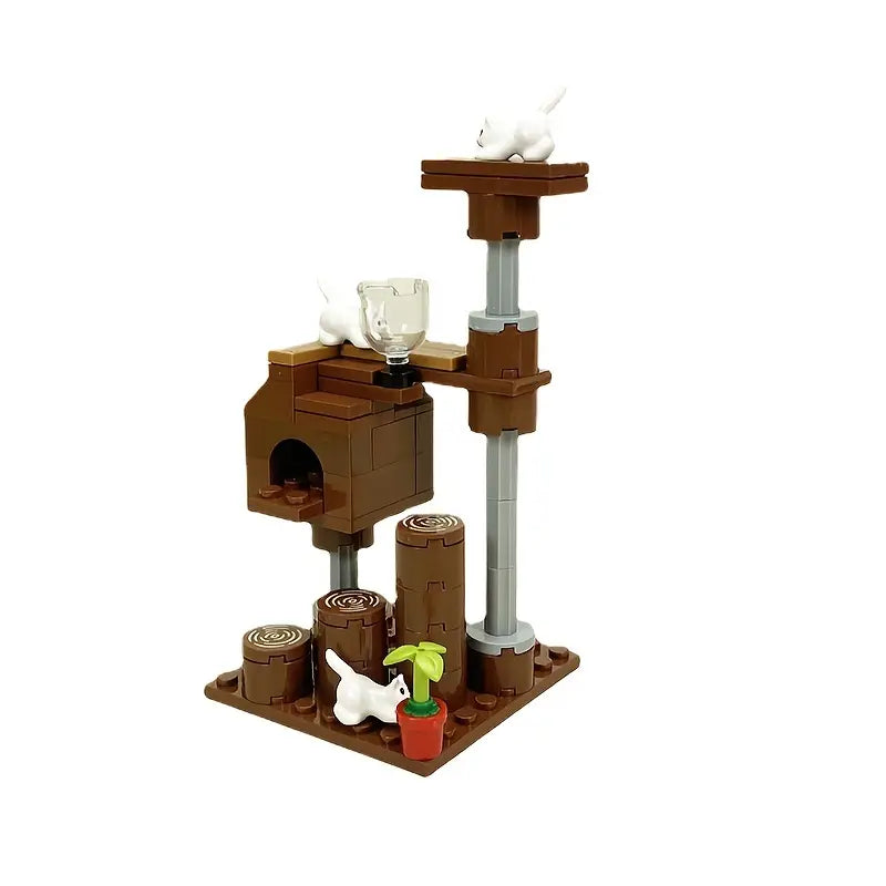 Double Decker Two Level Pets Cat & Dog House Building Block Set | General Jim's Toys