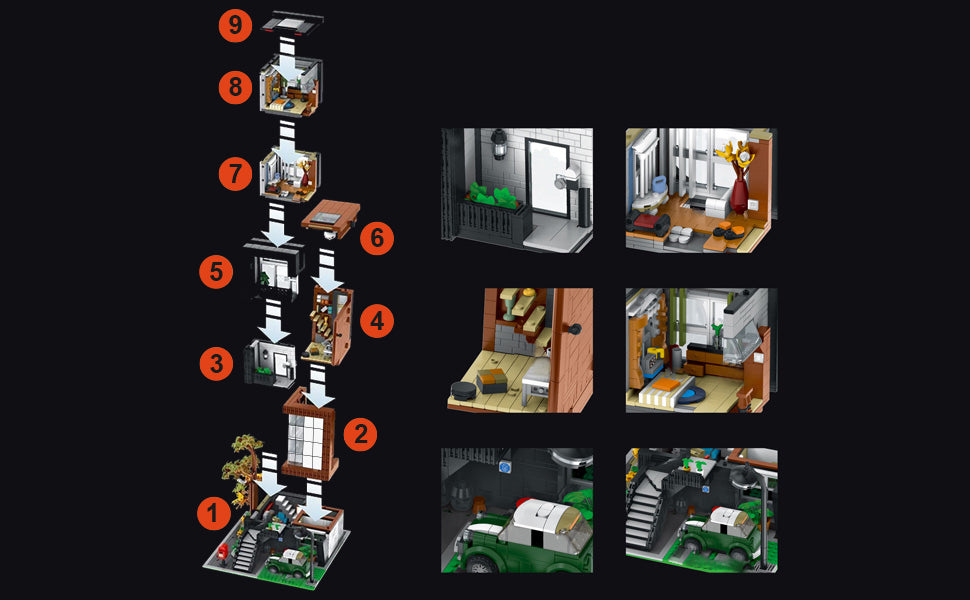 Modern Architecture Modular Villa Building Set | General Jim's Toys & Bricks | GJ-MAH