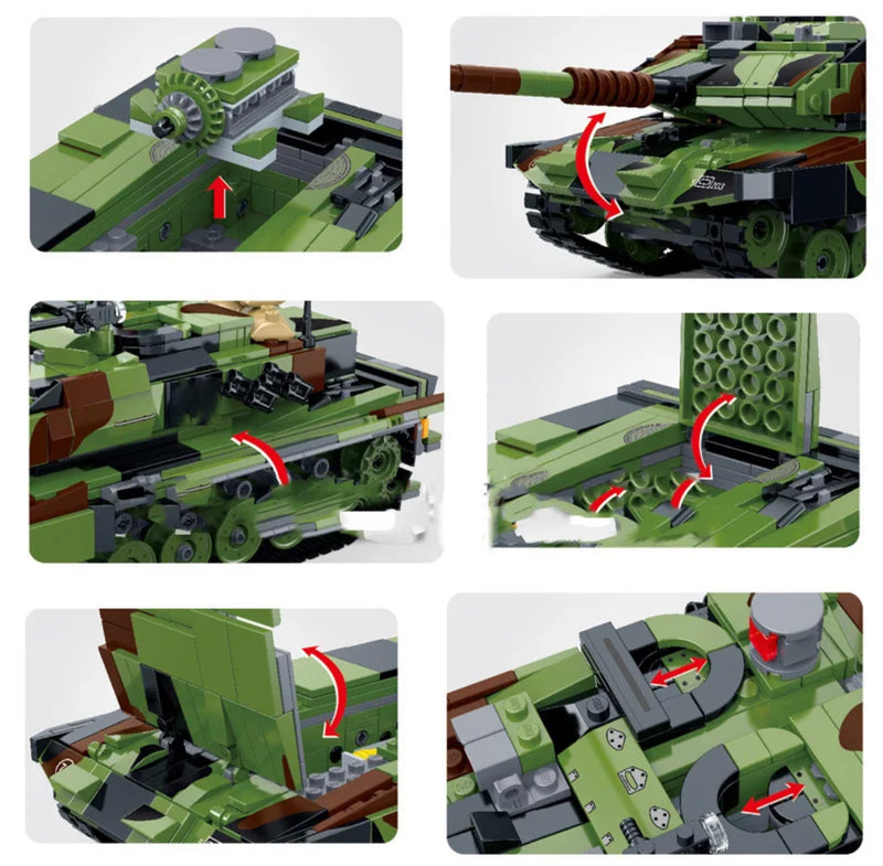 Leopard 2A6 German Main Battle Tank Building Blocks Toy Set