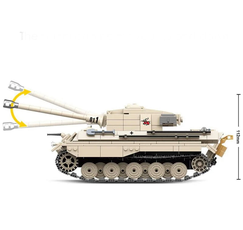 World War 2 German King Tiger Panzer VI Tank Building Blocks Toy Bricks Set