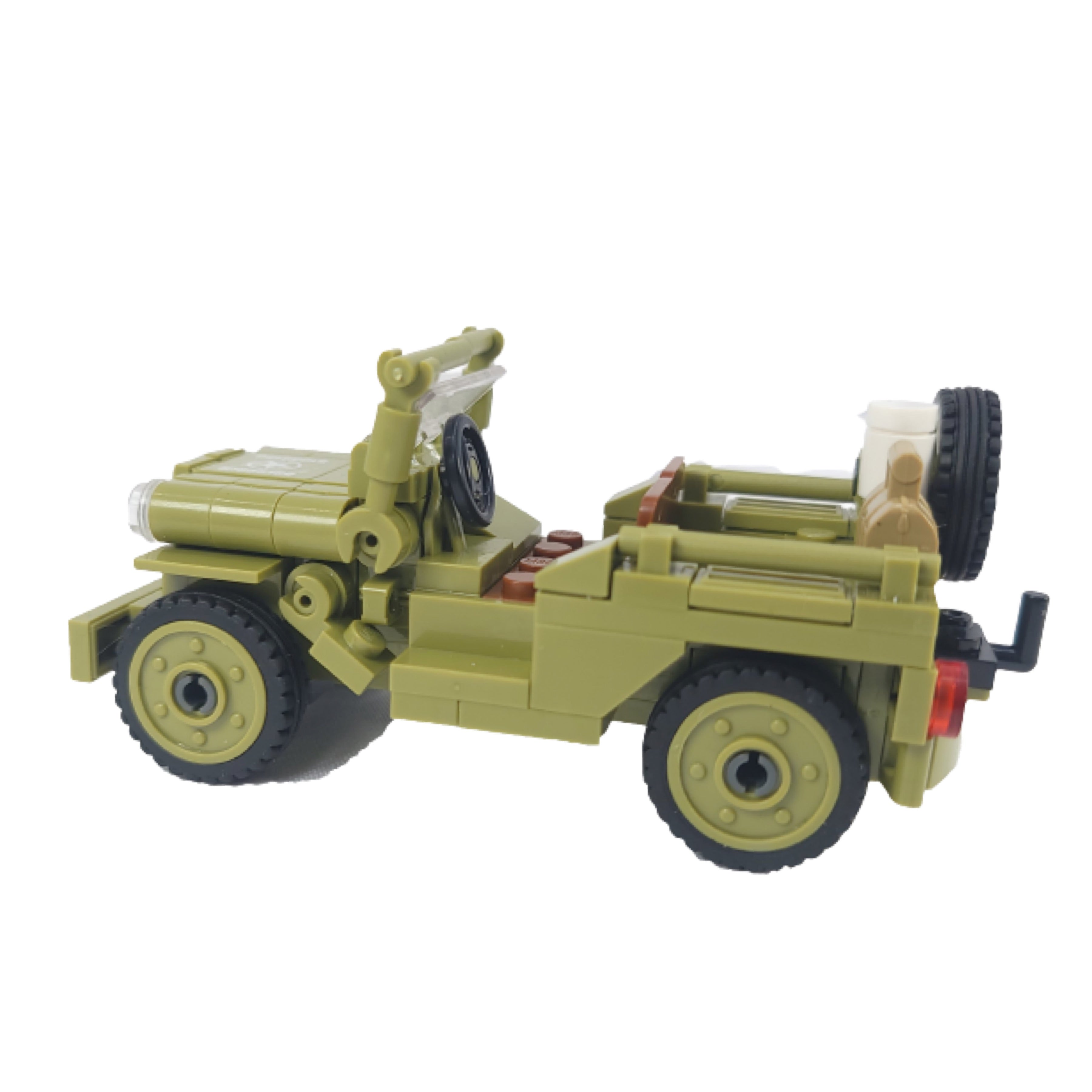 WWII Military Willy’s Jeep & Artillery Building Blocks Set | General Jim’s Toys & Bricks | GJ-WILA