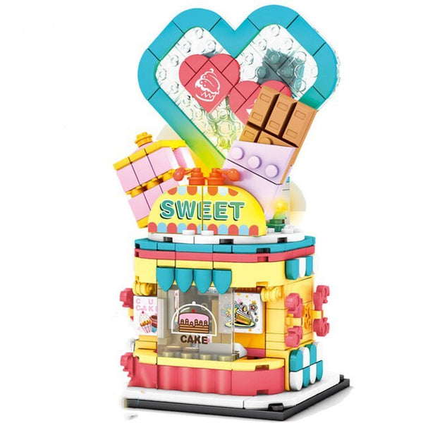 Sweet Shop Fun and Colorful Modular Building Blocks Bricks Set