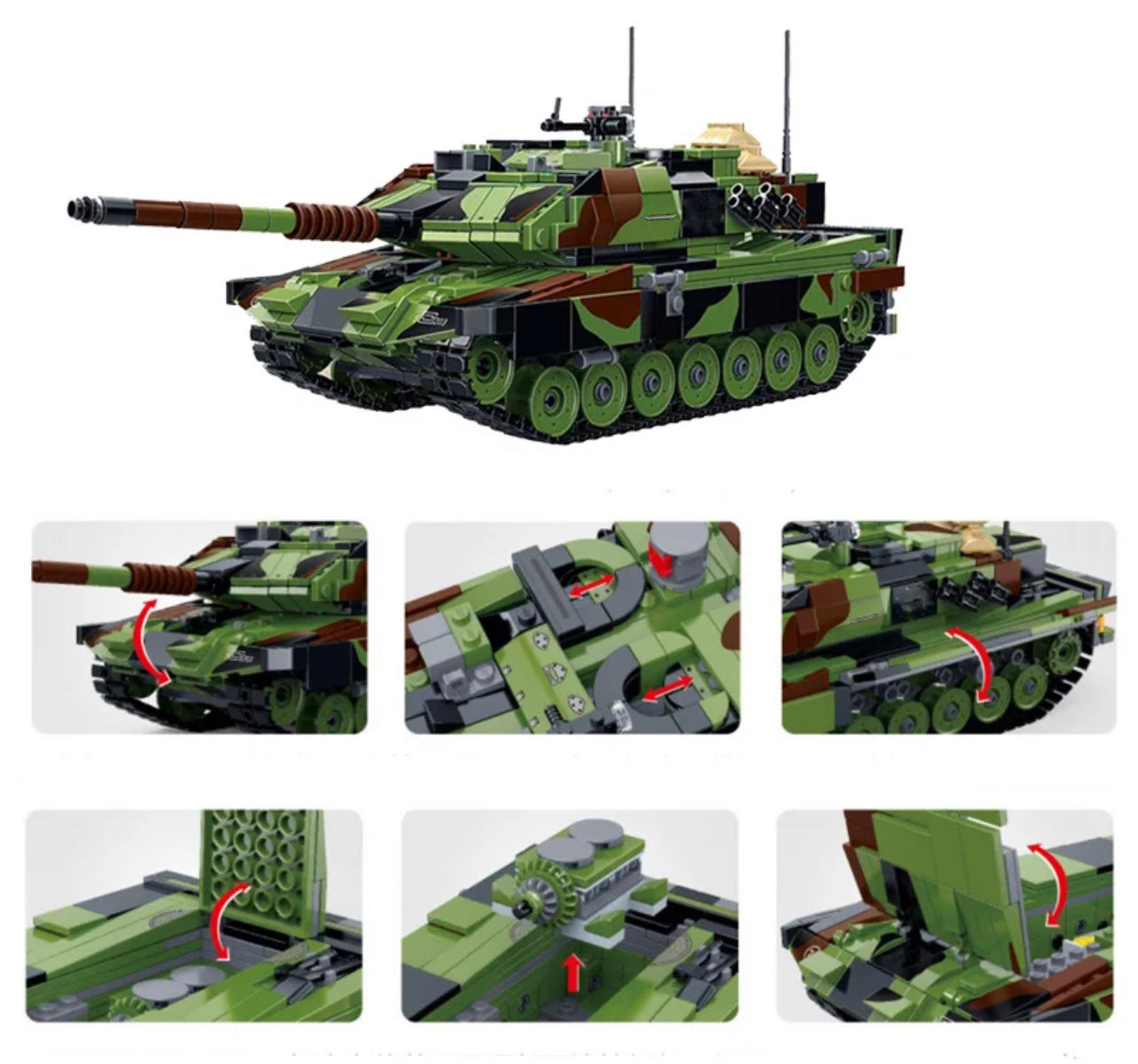 Leopard 2A6 German Main Battle Tank Building Blocks Toy Set
