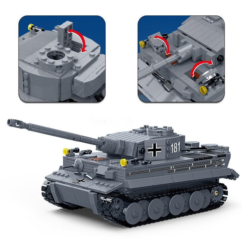 German King Tiger Tank WWII Building Block Set | General Jim's Toys & Bricks | GJ-GGTT