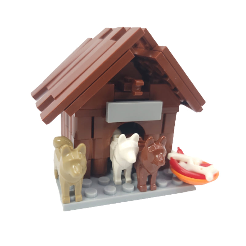 General Jim's Pets Double Playset Cats with A Climbing Tower and Dogs with A Dog House Building Block Brick Playset and Accessories for Adults and Children