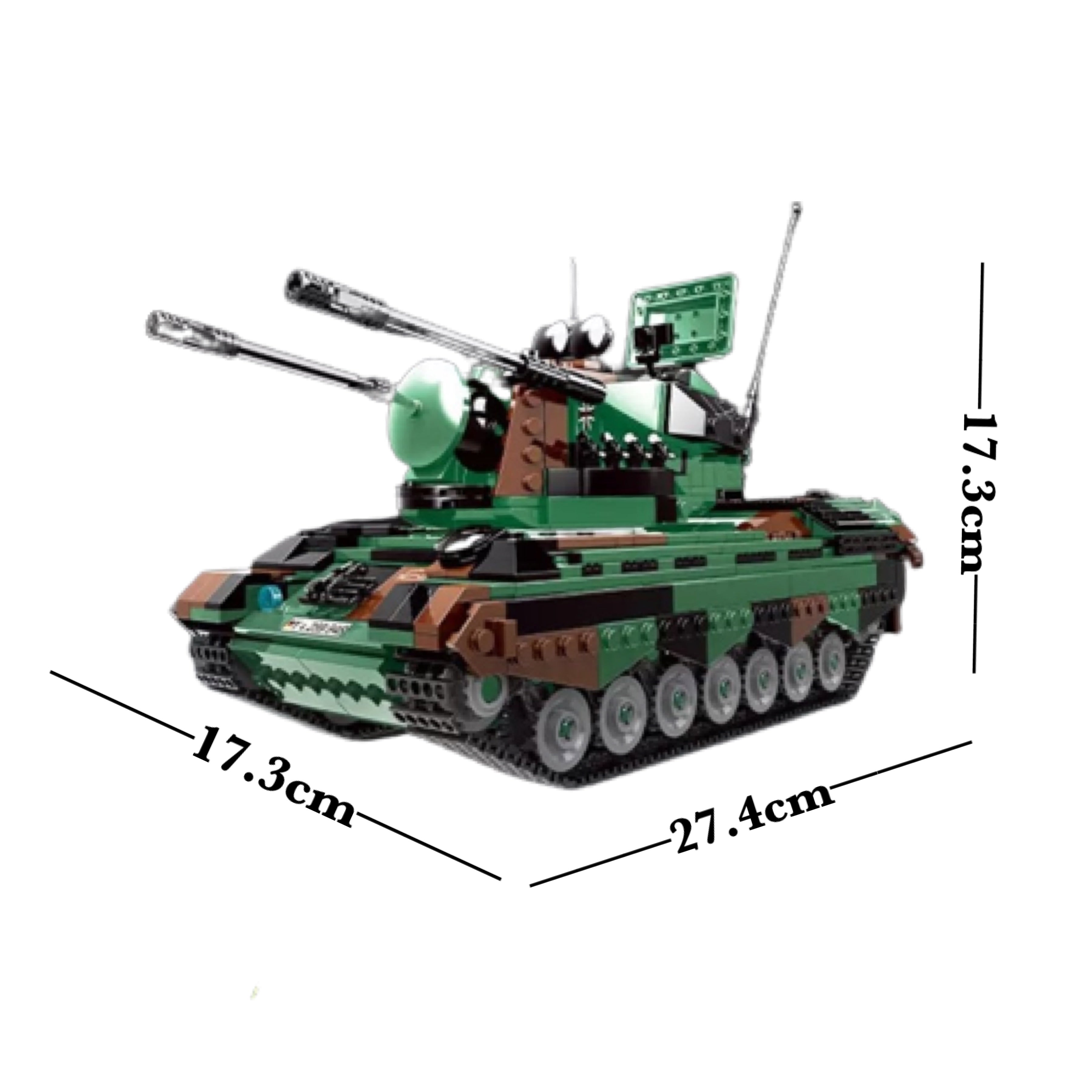 West German Flakpz Gepard Anti-Aircraft Tank Building Blocks Set | General Jim's Toys & Bricks | GJ-FLAK