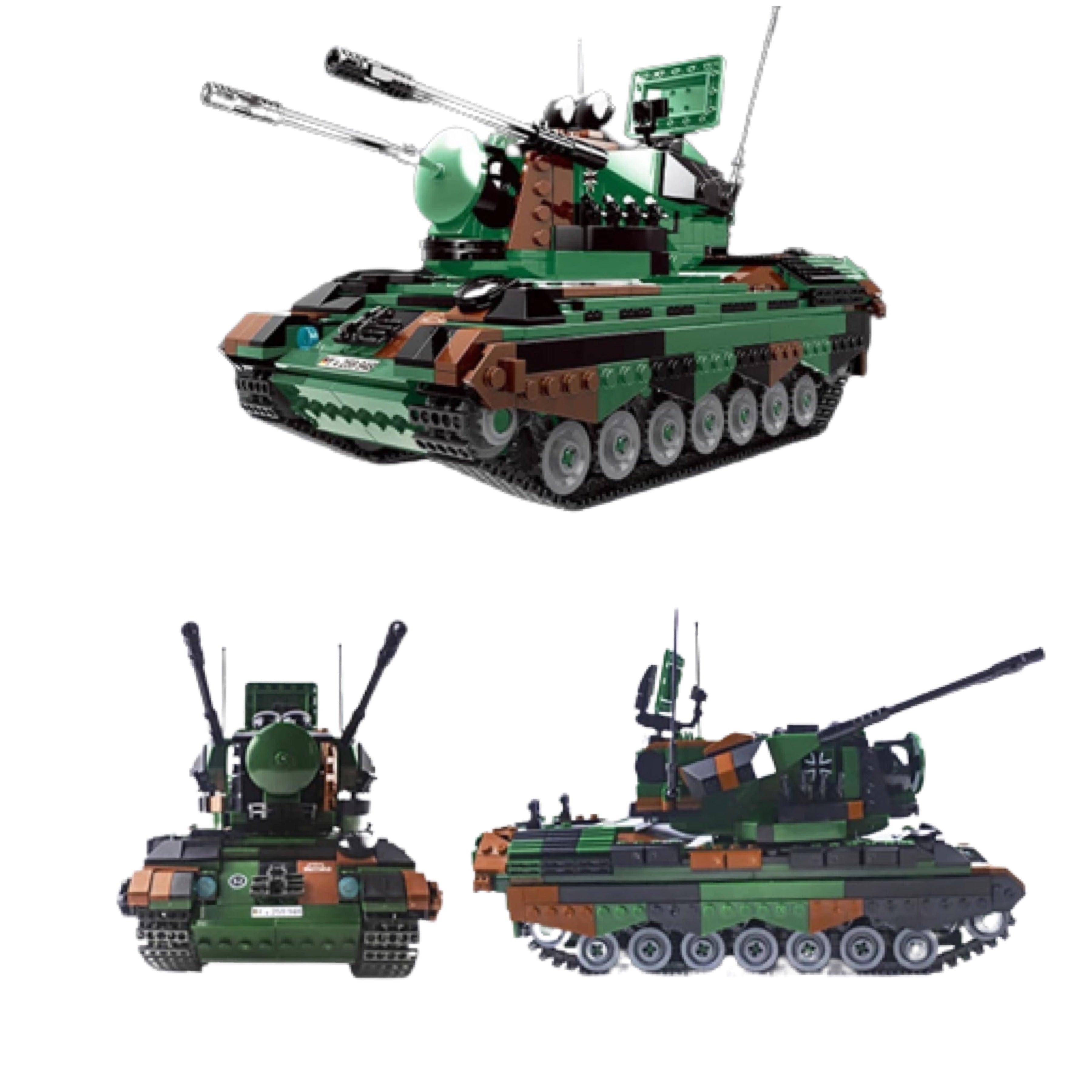 West German Flakpz Gepard Anti-Aircraft Tank Building Blocks Set | General Jim's Toys & Bricks | GJ-FLAK
