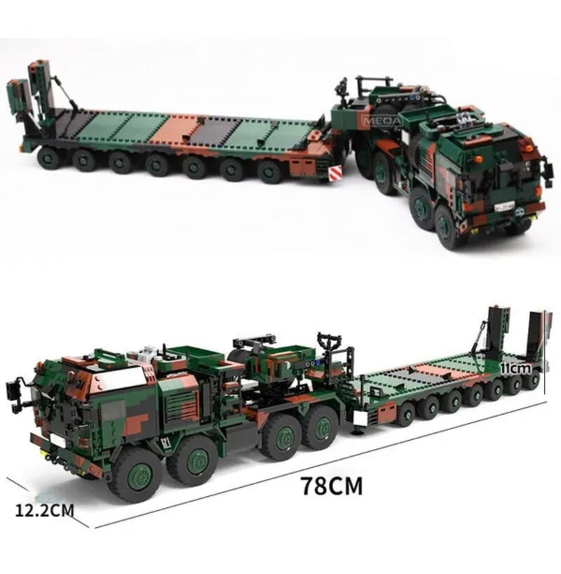 Open Box WW2 SLT Mammut Heavy Duty Tank Transporter Building Blocks Toy Set