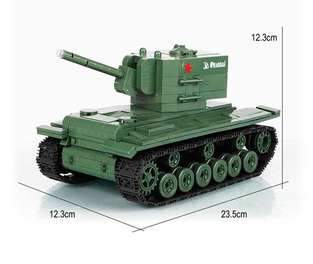 Open Box KV2 Heavy Panzer World War 2 Soviet Tank Building Blocks Toy Set