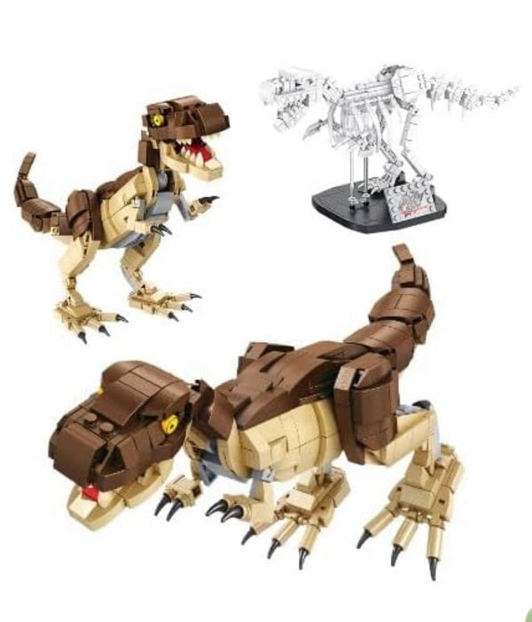 Tyrannosaurus Dinosaur (T-REX) and Fossil 2-in-1 Building Blocks Toy Dinosaur Bricks Set | General Jim's Toys