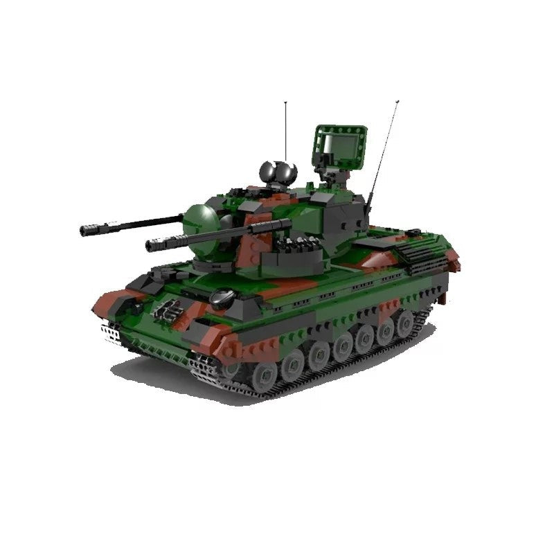 West German Flakpz Gepard Anti-Aircraft Tank Building Blocks Set | General Jim's Toys & Bricks | GJ-FLAK