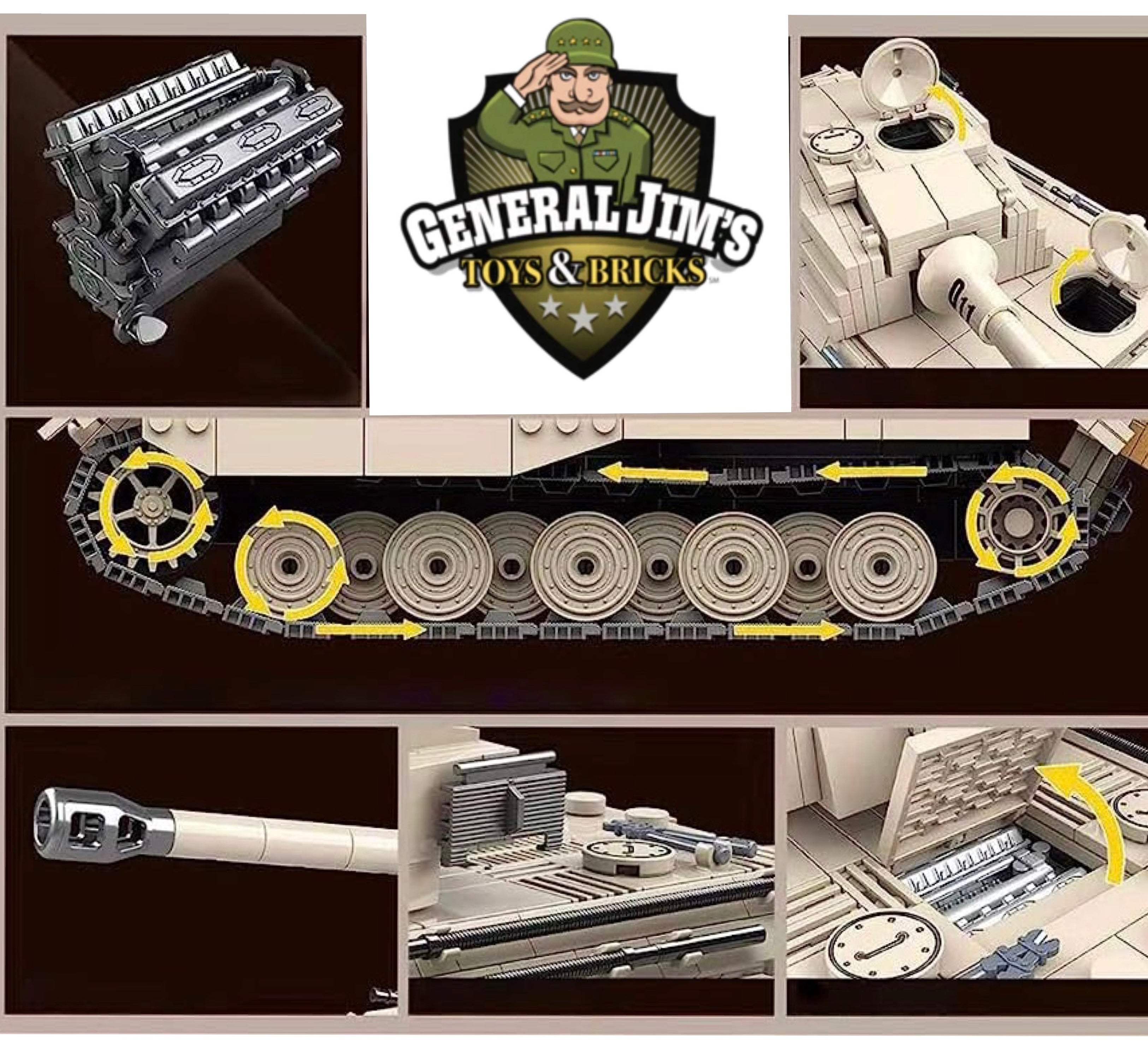 World War II German King Tiger Panzer VI Tank Building Blocks Set | General Jim's Toys & Bricks | GJ-GKTT