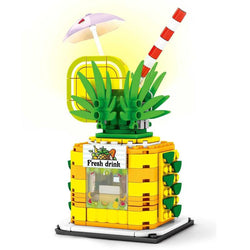 Pineapple Juice Stand Fresh and Sweet Modular Building Blocks Toy Bricks Set