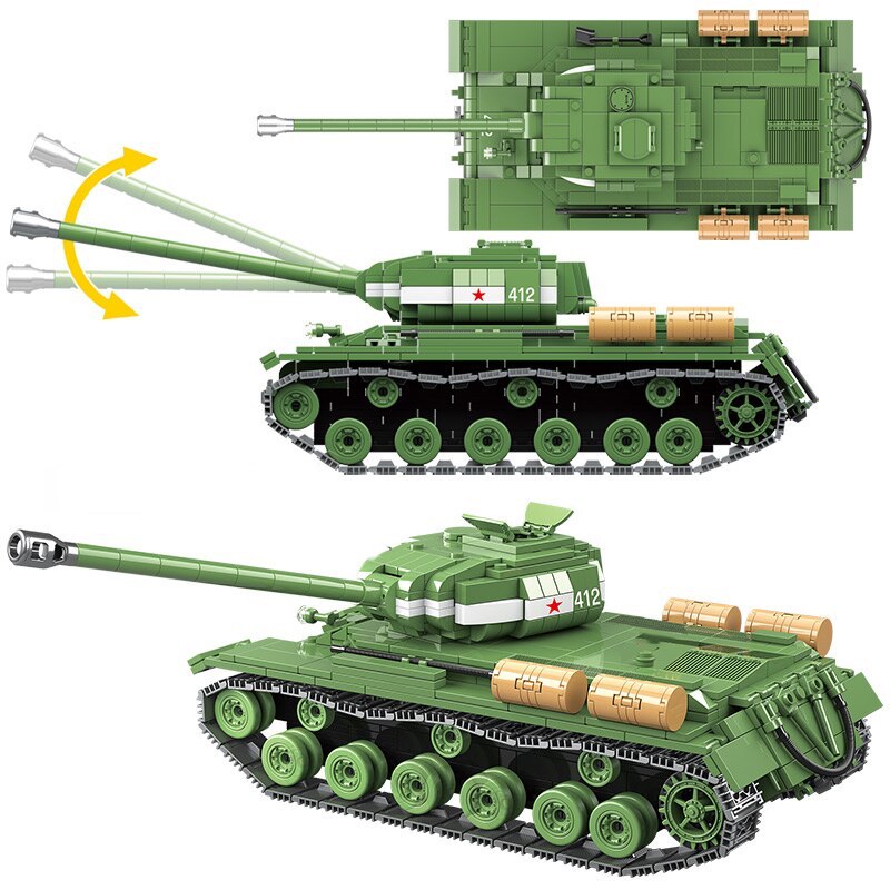 OPEN BOX Soviet Russia IS-2M Building Blocks Heavy Tank Toy