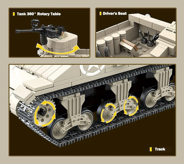 WW2 M7 The Priest Tank Vehicle Building Block Bricks Set