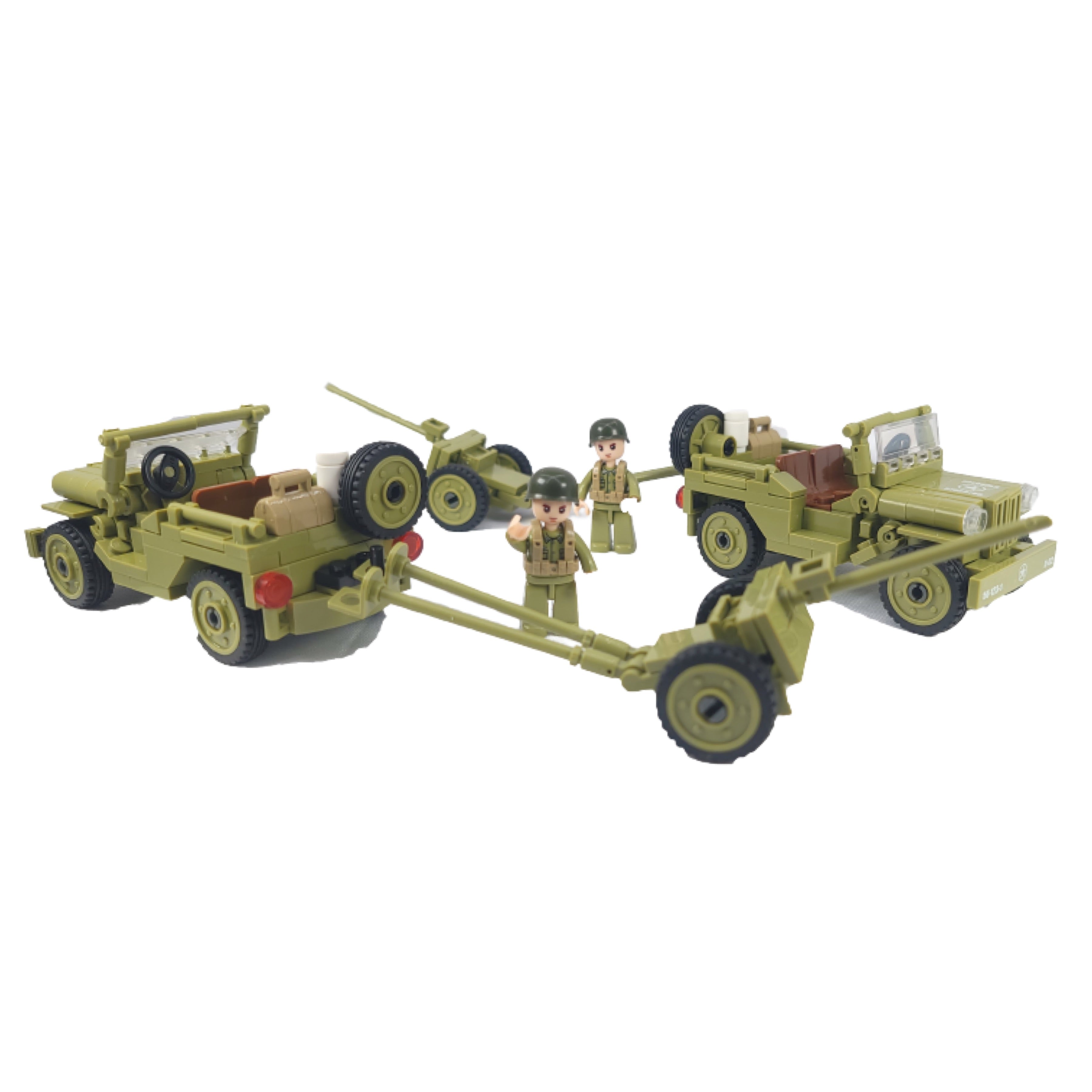 WWII Military Willy’s Jeep & Artillery Building Blocks Set | General Jim’s Toys & Bricks | GJ-WILA