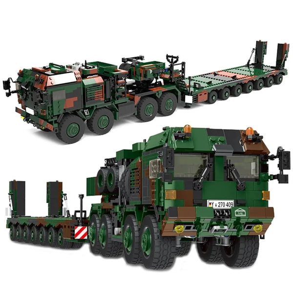 Open Box WW2 SLT Mammut Heavy Duty Tank Transporter Building Blocks Toy Set