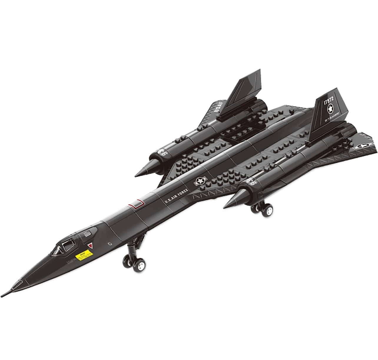 Open Box Military Series SR-71 Reconnaissance Aircraft Jet Blackbird Air Force Building Block Set (183 Pieces) -Building and Military Toys