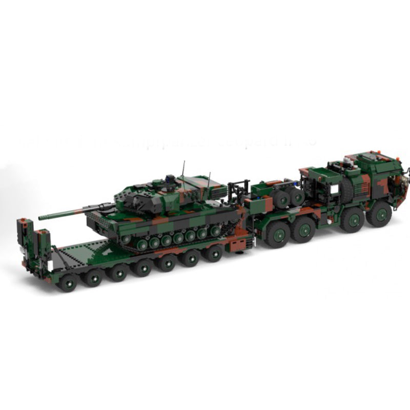 WW2 SLT Mammut Heavy Duty Tank Transporter Building Blocks Toy Set