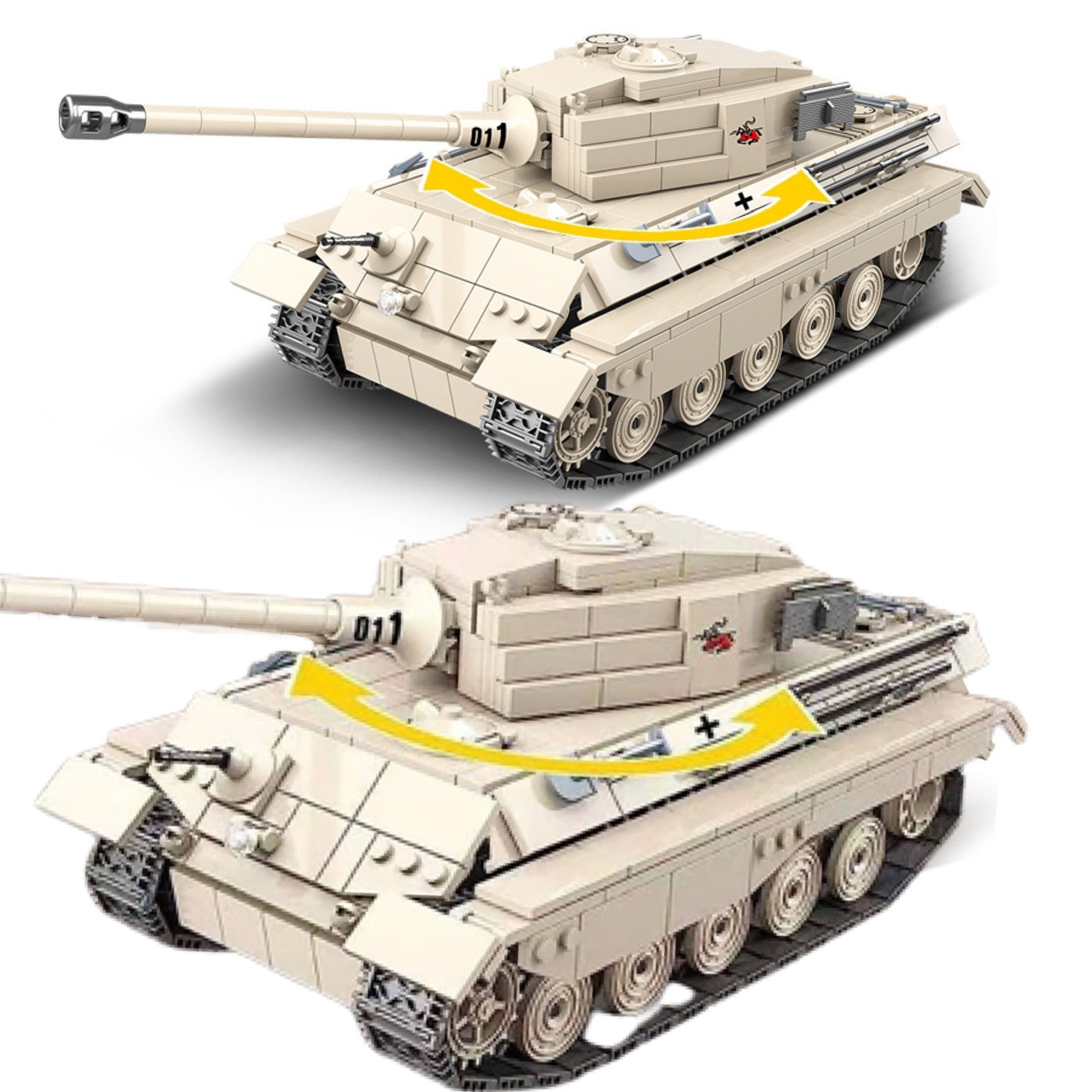 World War 2 German King Tiger Panzer VI Tank Building Blocks Toy