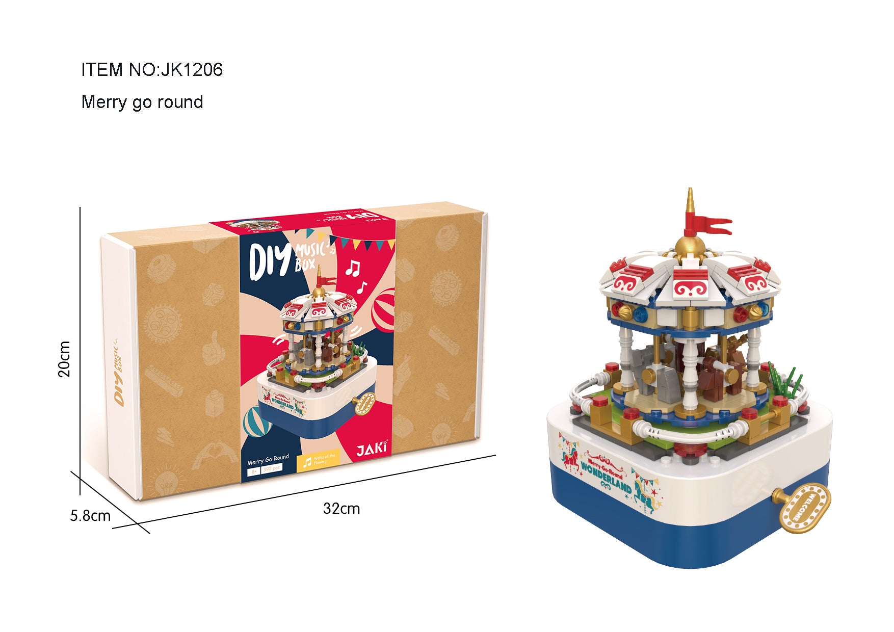 Musical Merry-Go-Round Building Block Set | General Jim's Toys & Brick