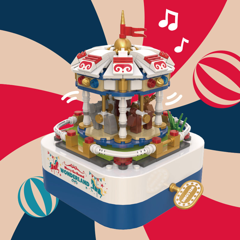 Musical Merry-Go-Round Building Block Set | General Jim's Toys & Bricks | GJ-MBMW