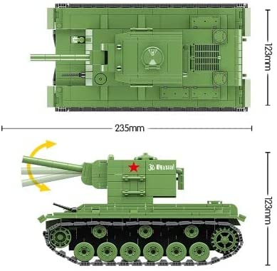 Open Box KV2 Heavy Panzer World War 2 Soviet Tank Building Blocks Toy Set