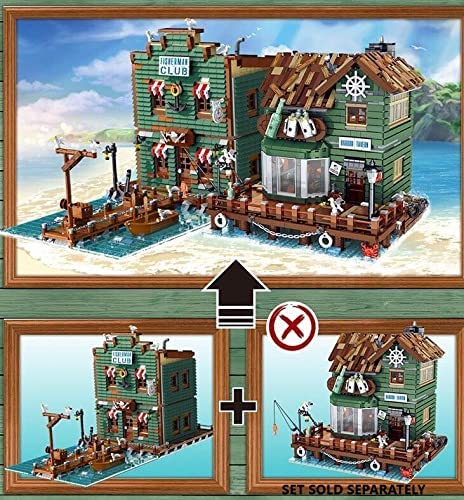 Open Box Harbortown Fishing Club Shop Modular Building Blocks Toy Bricks Set | General Jim's Toys