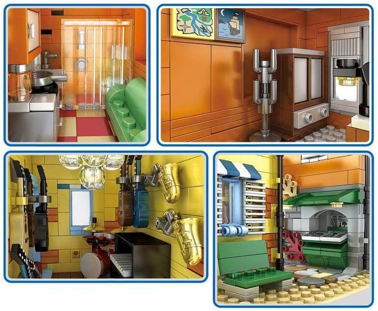 OPEN BOX Lighted Music Store Cafe and Lounge Modular MOC Building Blocks Toy Bricks Set |General Jim's Toys