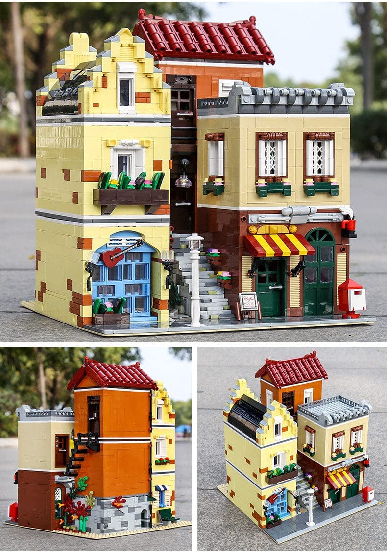 OPEN BOX Lighted Music Store Cafe and Lounge Modular MOC Building Blocks Toy Bricks Set |General Jim's Toys