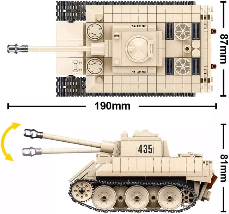 OPEN BOX German WW2 VK1602 Leopard Tank Building Blocks Toy Bricks Set | General Jim's Toys