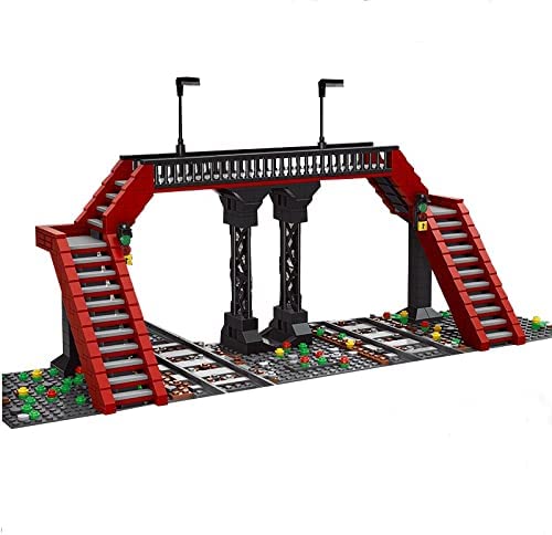 OPEN BOX Red Railway Crossing Building Blocks Toy Bricks Set | General Jim's Toys