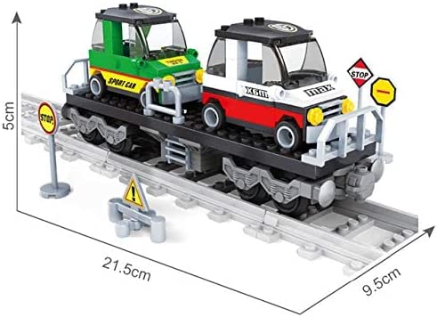 Open Box | Railway Flatbed Train Car with Cars Building Block Set