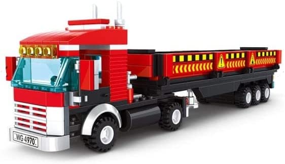 Open Box | Red Heavy Truck Transport Vehicle Building Blocks Toy Bricks Set