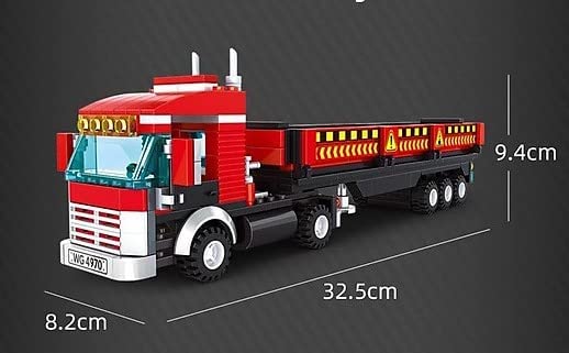 Open Box Red Heavy Truck Transport Vehicle Building Blocks Toy Bricks Set | General Jim's Toys