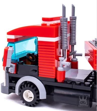 Open Box Red Heavy Truck Transport Vehicle Building Blocks Toy Bricks Set | General Jim's Toys