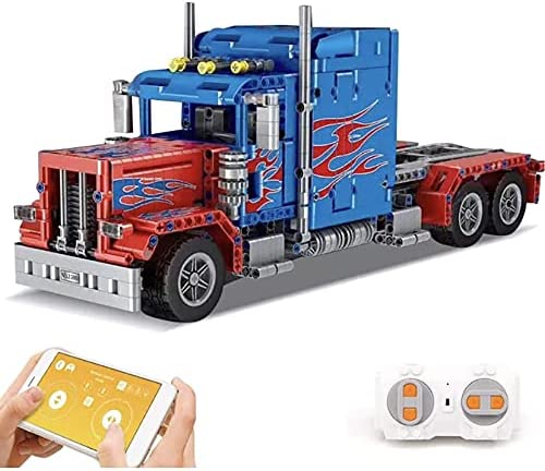Open Box Semi Truck Remote Control Building Blocks Toy Bricks Set | General Jim's Toys